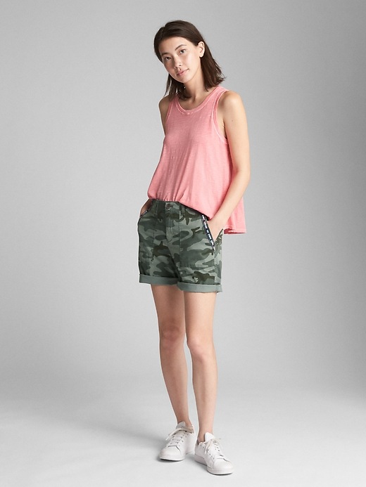 Image number 3 showing, 5" Girlfriend Utility Shorts with Embroidered Detail in Camo