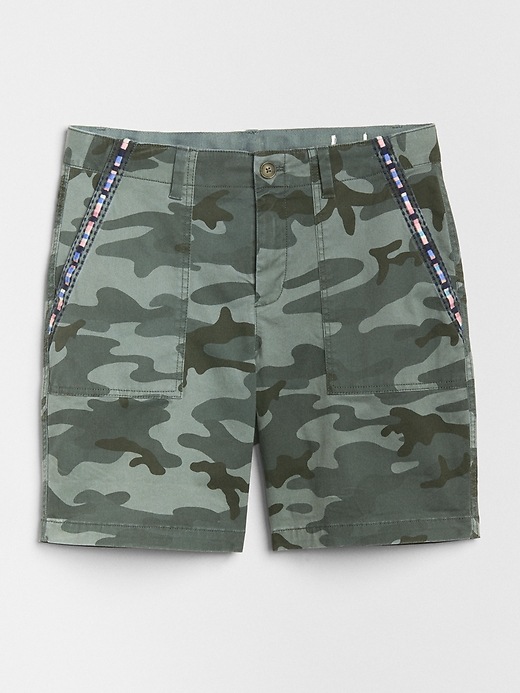 Image number 6 showing, 5" Girlfriend Utility Shorts with Embroidered Detail in Camo