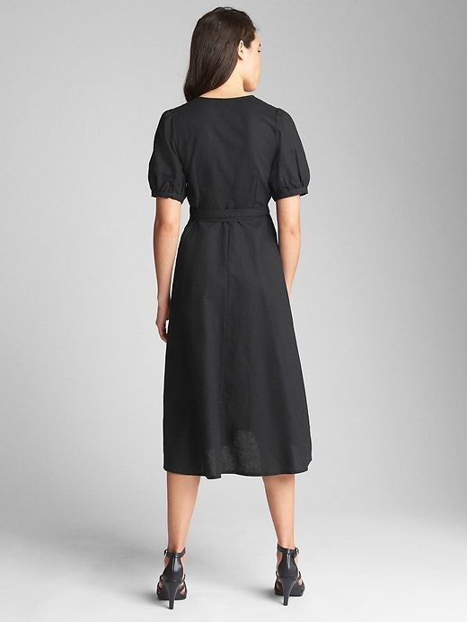 Wrap Midi Dress in Linen-Cotton | Gap