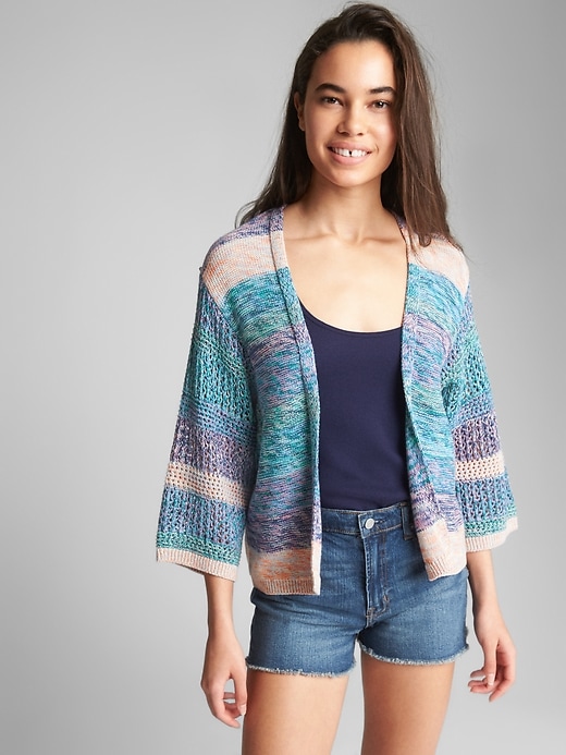 Image number 1 showing, Open-Front Kimono Sleeve Sweater