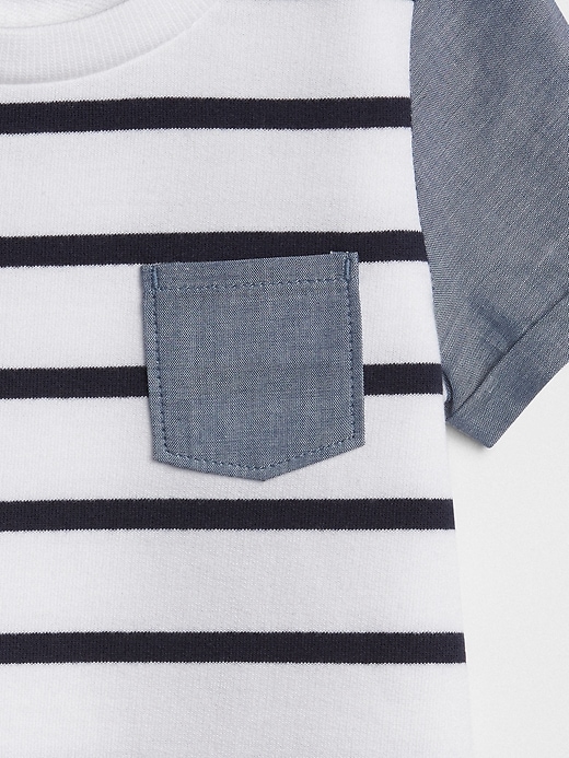 Image number 3 showing, Stripe Chambray T-Shirt Dress