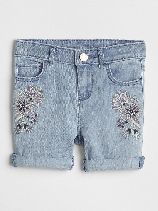 Image number 1 showing, Embroidered Midi Shorts