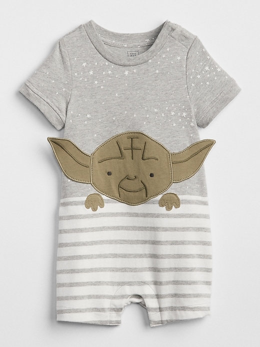 1 of 8 showing, with the color light heather gray of product babyGap &#124 Star Wars™ Shorty One-Piece