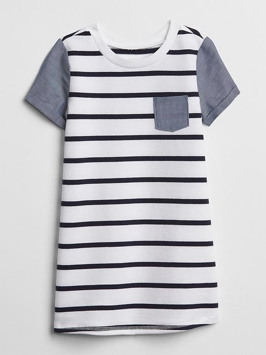 Image number 1 showing, Stripe Chambray T-Shirt Dress