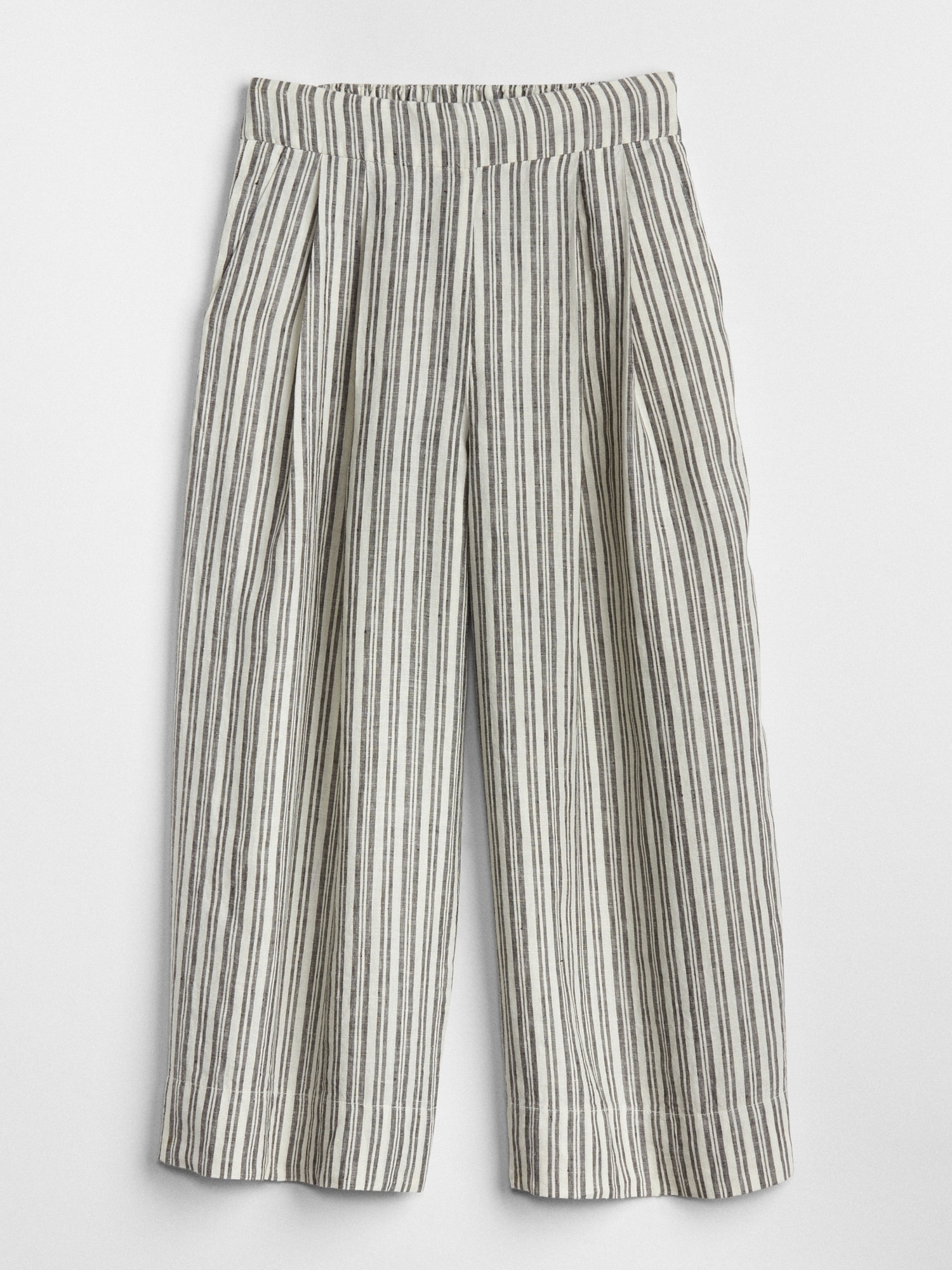 High Rise Stripe Crop Wide-Leg Pants in Linen | Gap