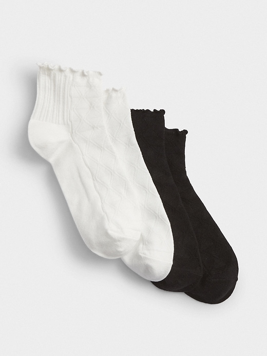 View large product image 1 of 1. Textured Half-Crew Socks (2-Pack)