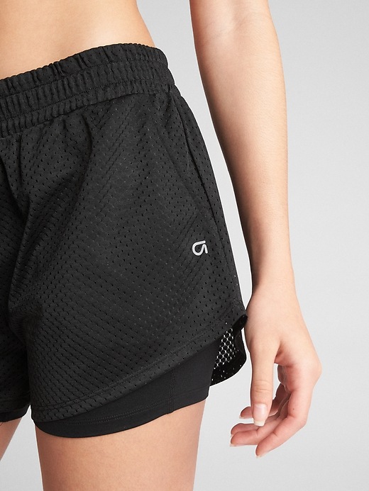Image number 3 showing, GapFit 5" Perforated Double-Layer Shorts