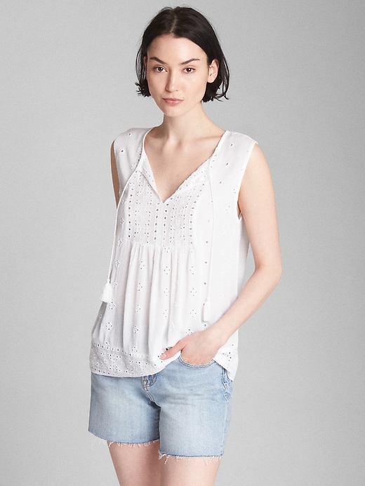 sleeveless smock top
