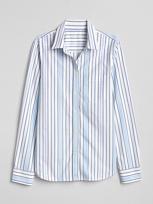 Image number 6 showing, Fitted Boyfriend Stripe Shirt in Poplin