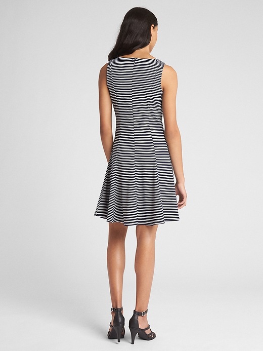 Image number 2 showing, Sleeveless Fluted Dress in Ponte