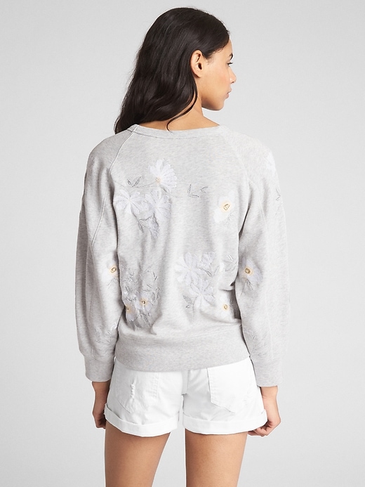 Image number 2 showing, Embroidered Crewneck Pullover Sweatshirt in French Terry
