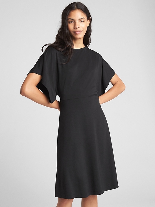 Image number 1 showing, Lace-Up Back Dress in Ponte