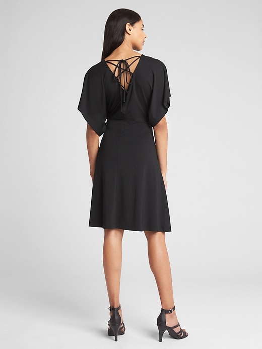 Image number 2 showing, Lace-Up Back Dress in Ponte