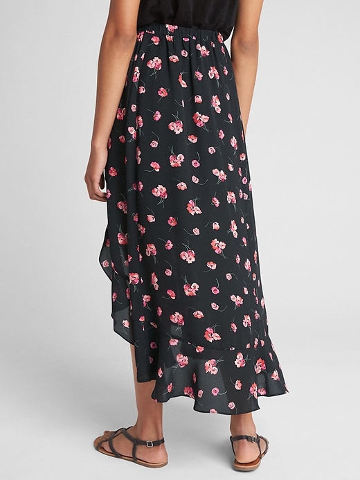 Image number 2 showing, Floral Ruffle Wrap Midi Skirt