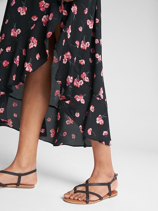 Image number 5 showing, Floral Ruffle Wrap Midi Skirt