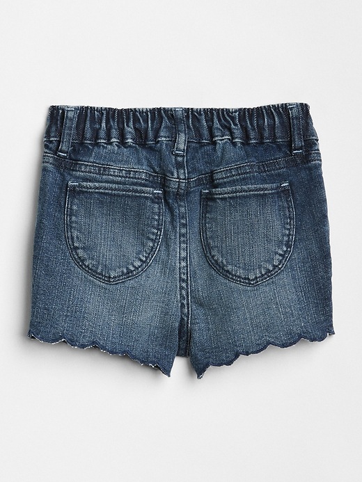 Image number 2 showing, Embroidery Scalloped Denim Shorts