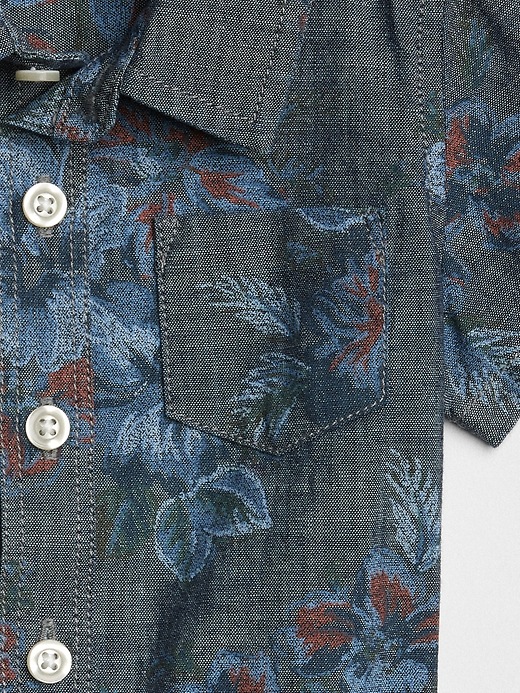 Image number 3 showing, Chambray Floral Short Sleeve Shirt