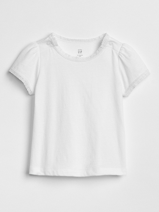 View large product image 1 of 1. Lace Trim T-Shirt