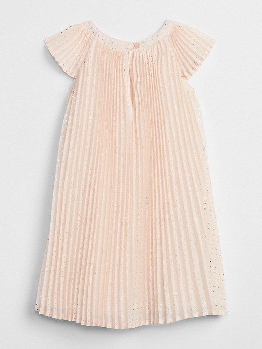 View large product image 2 of 3. Pleated Metallic Dot Dress