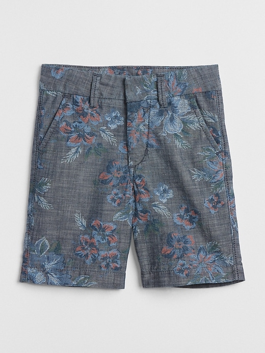 Image number 1 showing, Floral Chambray Shorts
