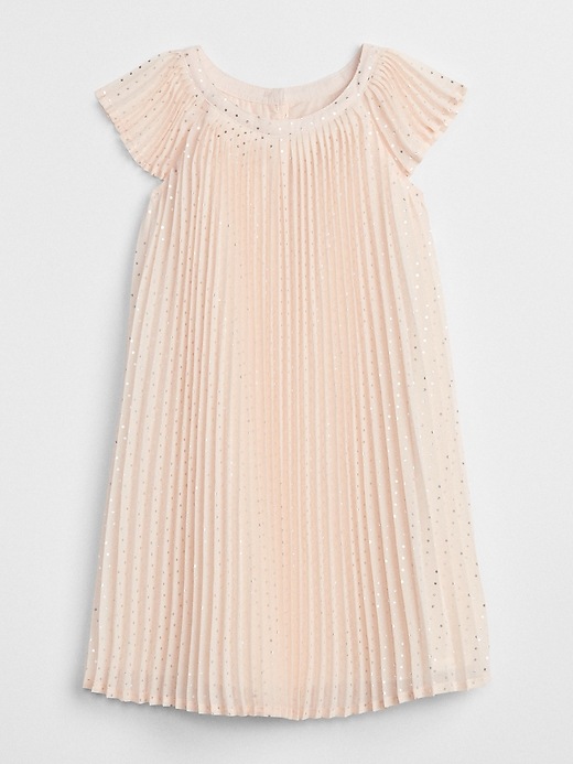 View large product image 1 of 3. Pleated Metallic Dot Dress
