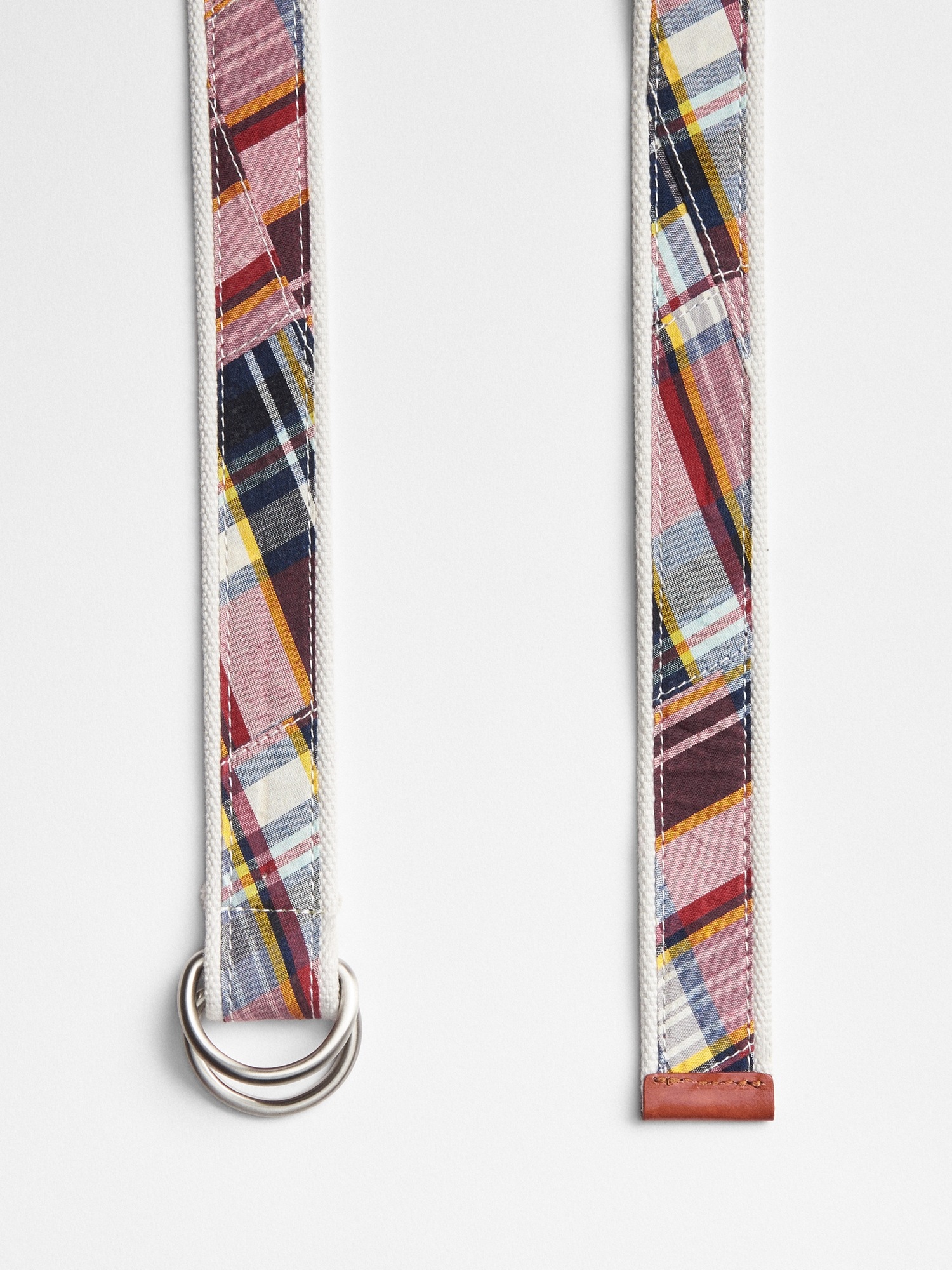Мужской ремень Gap Plaid Webbing Belt, цвет: Тёмный красный — фото 3