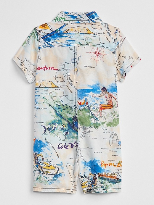 Image number 2 showing, babyGap Map Print Shorty One-Piece