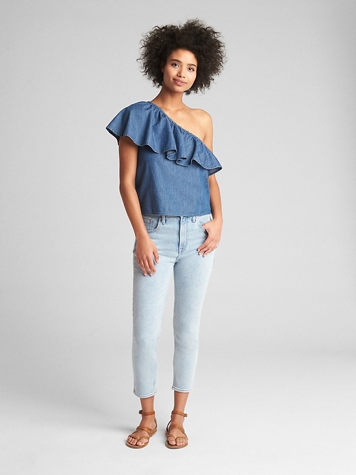 Image number 3 showing, One-Shoulder Ruffle Top