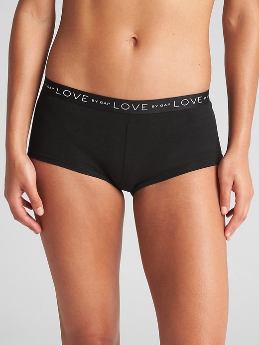 2 of 8 showing, with the color true black of product Logo Stretch Cotton Shorty