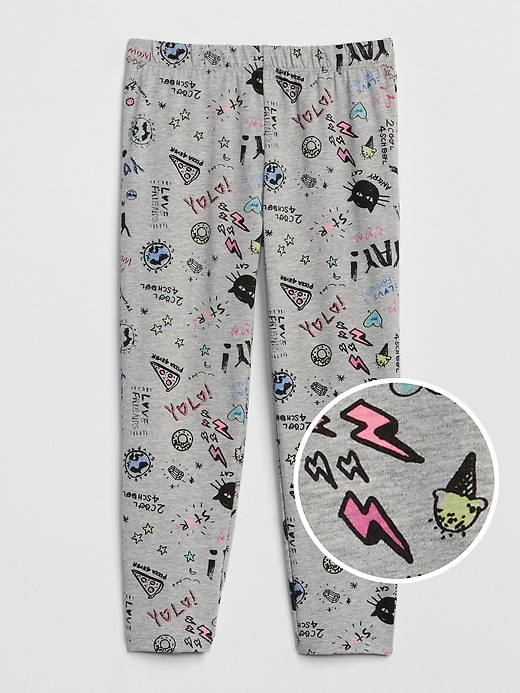 View large product image 1 of 1. Print Crop Leggings in Stretch Jersey