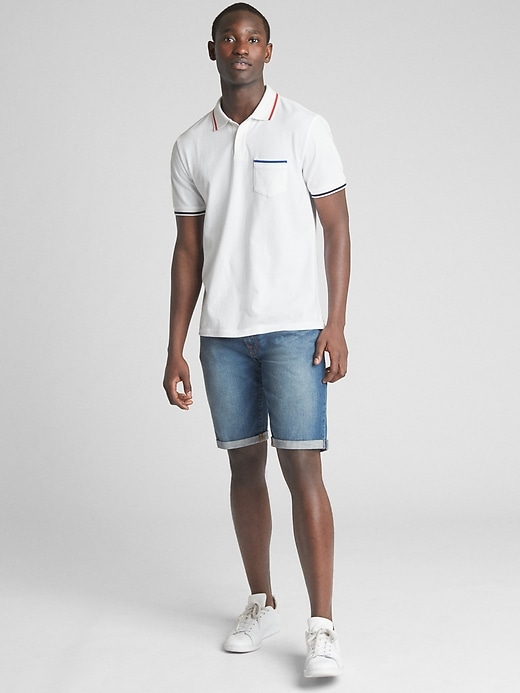 Short Sleeve Pique Polo Pocket Shirt | Gap