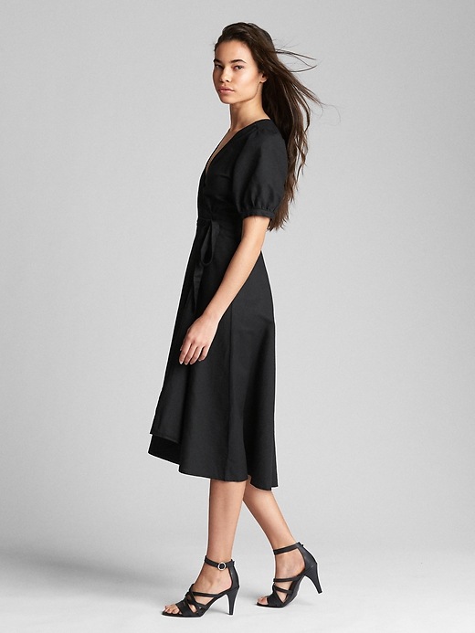 gap short sleeve side button midi wrap dress Gap Midi Wrap Dress Hot Gap Floral Print Midi Wrap Dress Best Sale GAP PUFF MIDI
