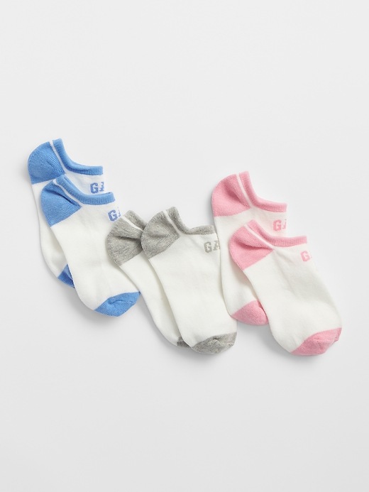 View large product image 1 of 1. Kids Gap Logo No-Show Socks (3-Pack)