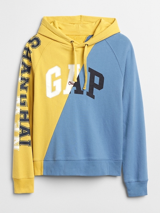 Image number 6 showing, Logo Global Remix Spliced Pullover Hoodie