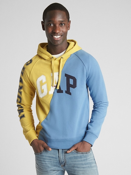 Image number 1 showing, Logo Global Remix Spliced Pullover Hoodie