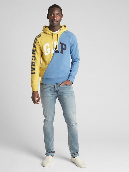 Logo Global Remix Spliced Pullover Hoodie | Gap