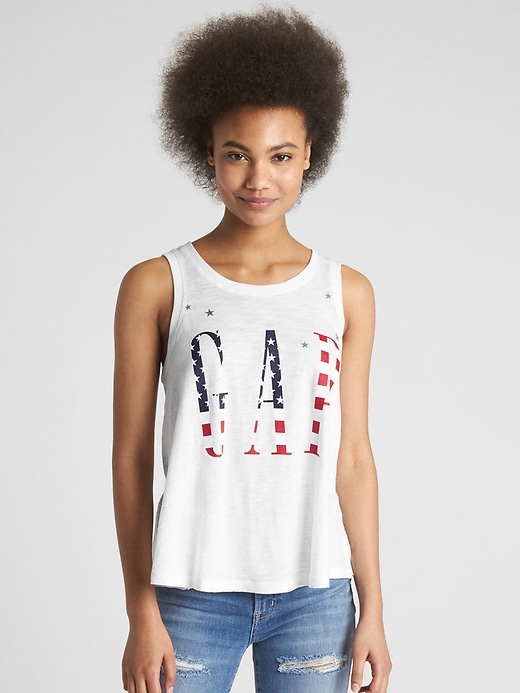 View large product image 1 of 1. Logo Americana Tank Top
