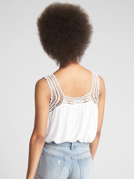 Image number 2 showing, Sleeveless Crochet-Detail Top