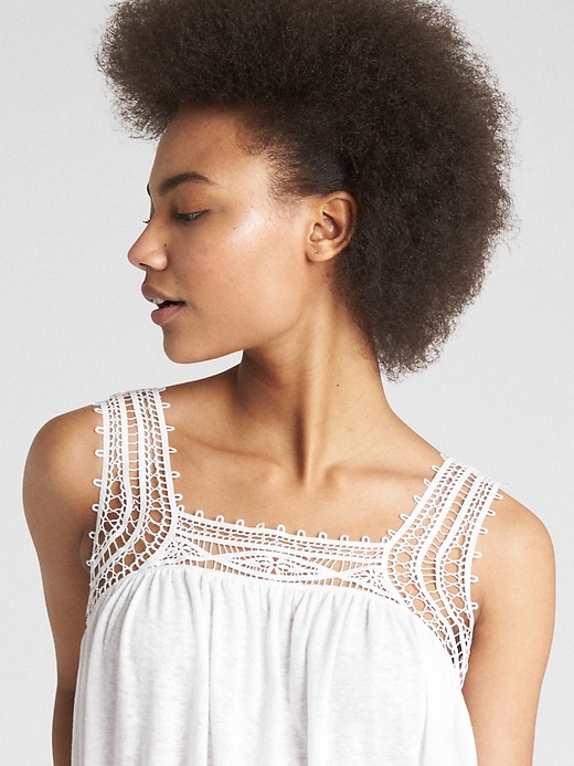 Image number 5 showing, Sleeveless Crochet-Detail Top