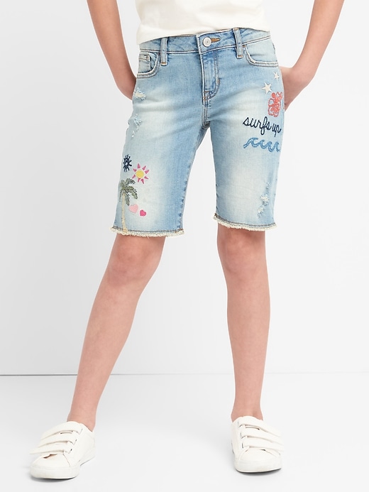 Image number 1 showing, Kids Embroidered Bermuda Shorts