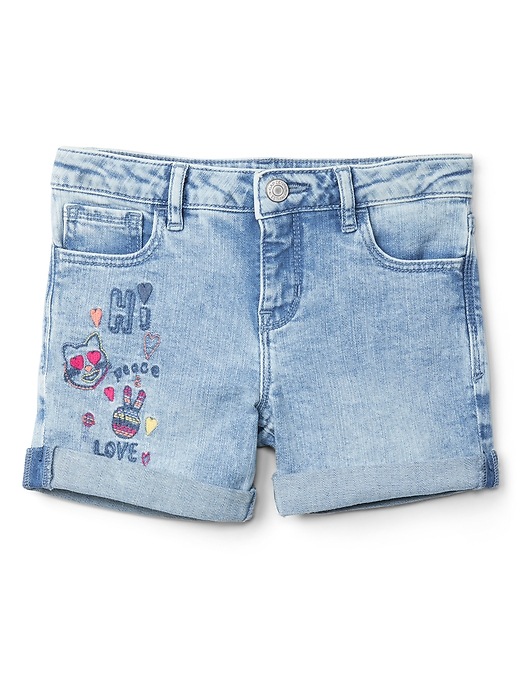 Image number 2 showing, Kids Embroidered Midi Shorts with Fantastiflex