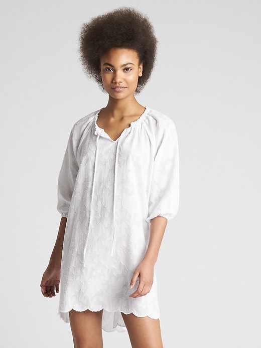 1 of 8 showing, with the color white of product Dreamwell Floral Pattern Dress Cover-Up