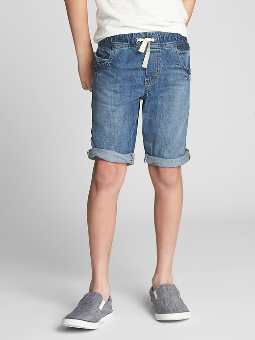 Image number 1 showing, Kids Pull-On Denim Shorts