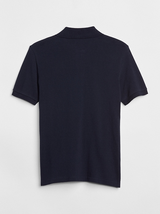 2 of 8 showing, with the color true indigo of product Kids Uniform Short Sleeve Polo Shirt