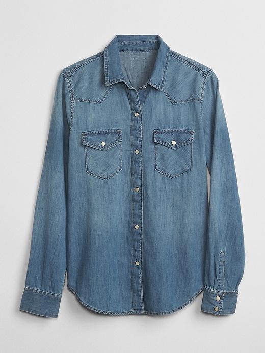 Image number 6 showing, Denim Western Shirt