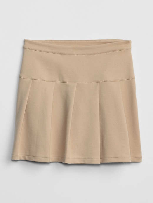 1 of 8 showing, with the color wicker of product Kids Uniform Essential Skirt in Stretch Ponte