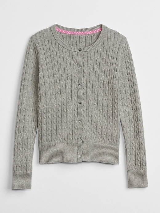 View large product image 1 of 1. Uniform Cable-Knit Cardigan Sweater