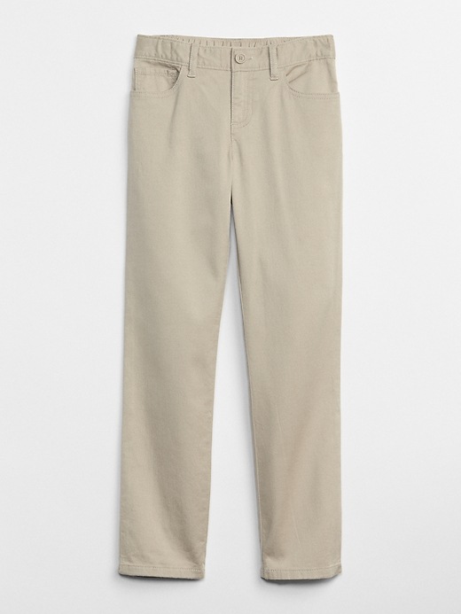 View large product image 1 of 1. Kids Uniform Straight Chinos in Stretch