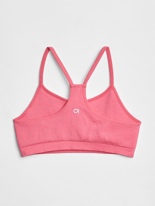 2 of 8 showing, with the color pink glo neon of product GapFit Kids Sports Bra