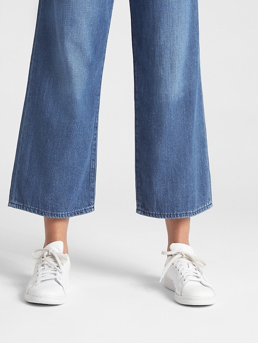 Image number 3 showing, High Rise Wide-Leg Crop Jeans